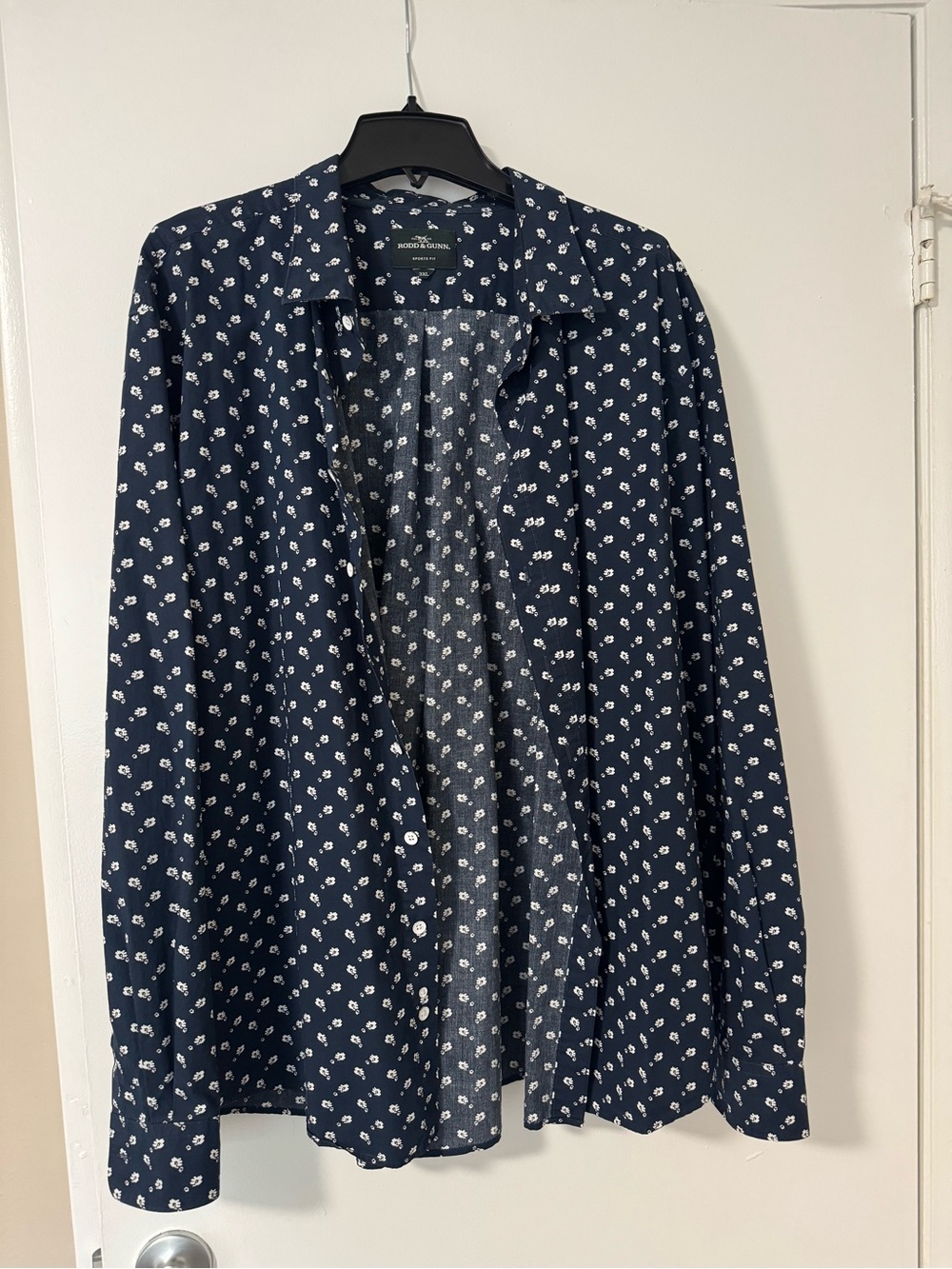 Rodd & Gunn Navy Blue Floral-Print Lightweight Shirt Jacket